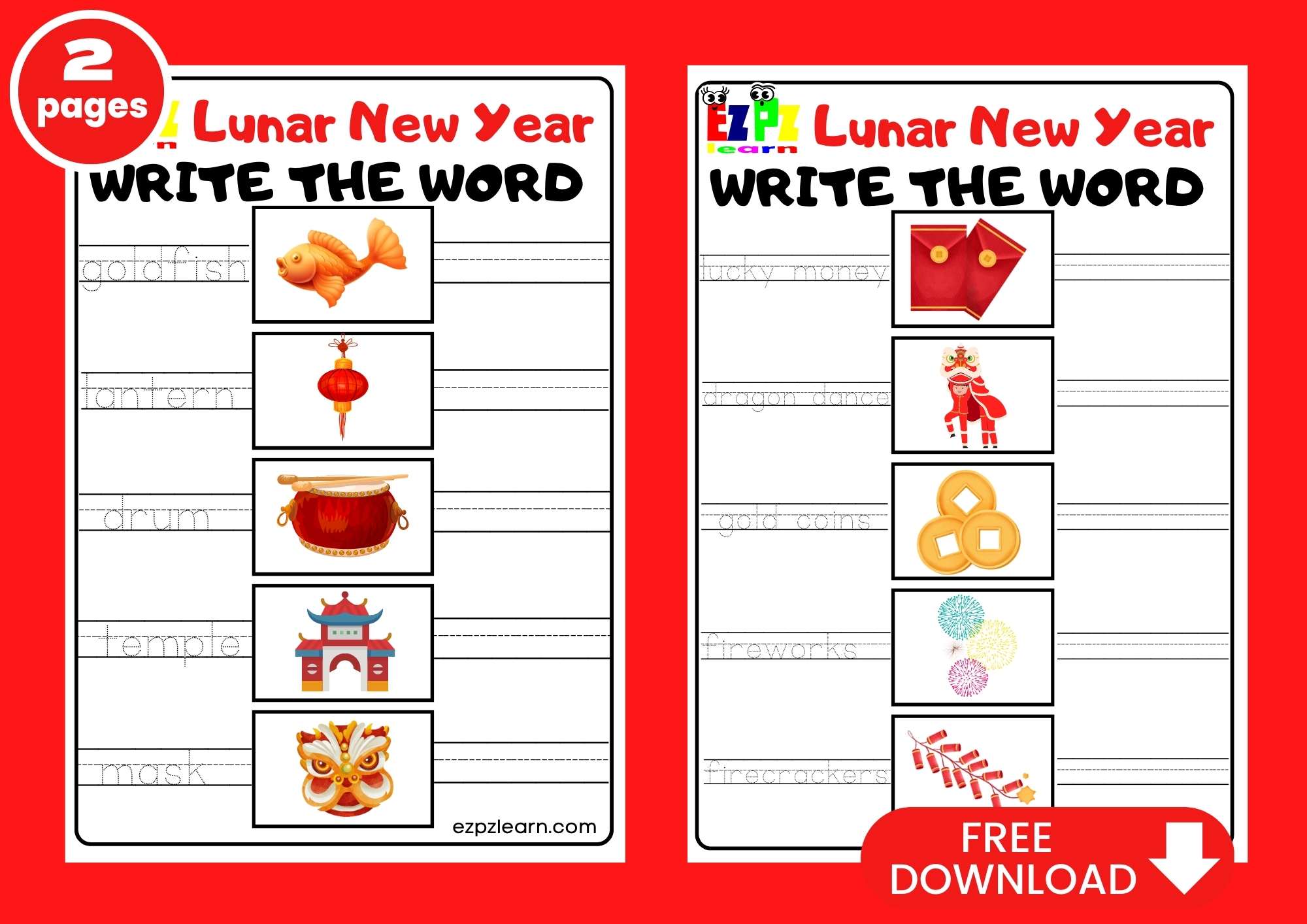 lunar new year word search 2023 free printable